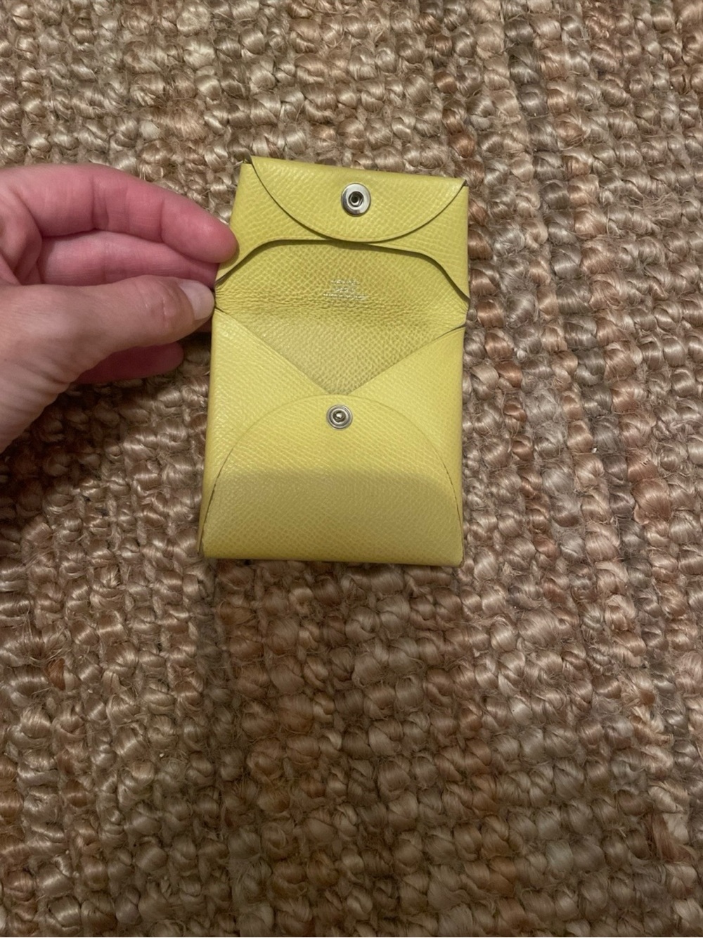 Hermes Bastia Yellow Leather Coin Purse